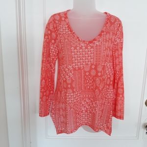 FADED GLORY Coral Long Sleeve Tee Sz Small